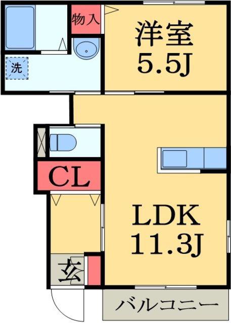フェリチターレボスコ(1LDK/1階)の間取り写真