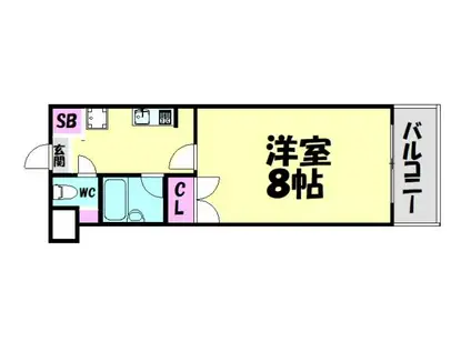 コレクション鳳東(1K/4階)の間取り写真