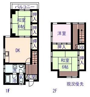 高尾ハイツ(3DK/1階)の間取り写真