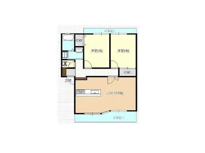 メゾンドゥMII(2LDK/2階)の間取り写真