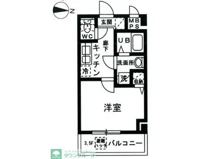 YAMATE(1K/2階)の間取り写真