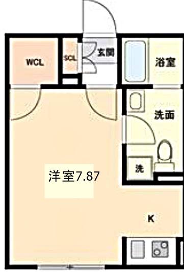 BRANCHE葵(ワンルーム/2階)の間取り写真