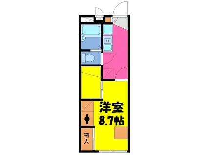 東武伊勢崎線 北越谷駅 徒歩17分 2階建 築17年(1K/1階)の間取り写真