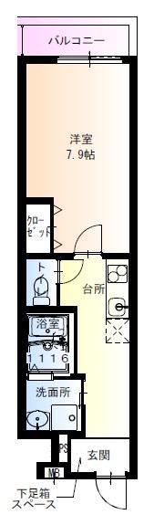 フジパレス城北公園通I番館(1K/3階)の間取り写真
