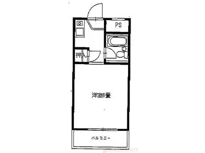 コーポ大栄(1K/4階)の間取り写真