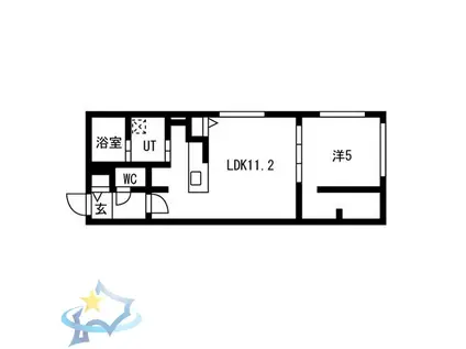 GLOIRE(1LDK/3階)の間取り写真