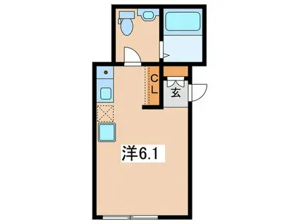 トトギーノ保土ヶ谷(ワンルーム/2階)の間取り写真