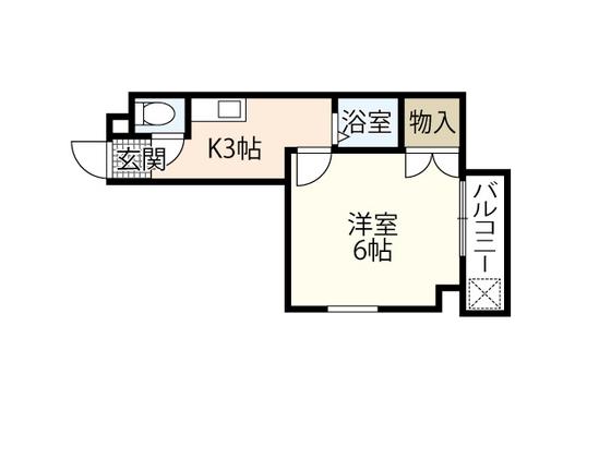 カーサ岡村(1K/3階)の間取り写真