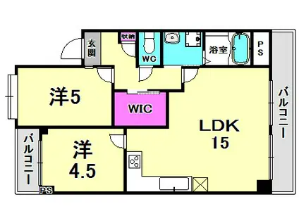M´Sマンション(2LDK/2階)の間取り写真
