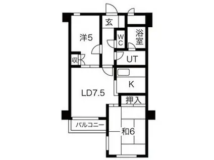 S.R.KビルディングII(2LDK/2階)の間取り写真
