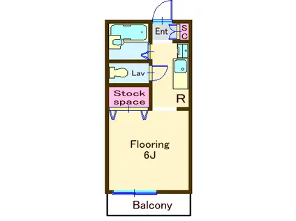 メゾンクアトロ(ワンルーム/1階)の間取り写真