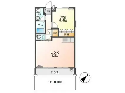 サン・グレイスヴィラ(1LDK/1階)の間取り写真