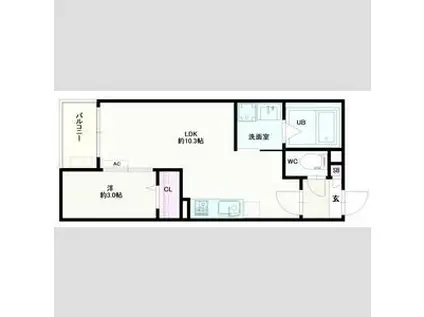 JACK ODAKAIII(1LDK/3階)の間取り写真