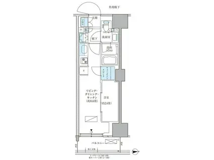 パークアクシス品川天王洲アイル(1LDK/4階)の間取り写真