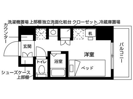 バウスクロス西船橋(ワンルーム/7階)の間取り写真