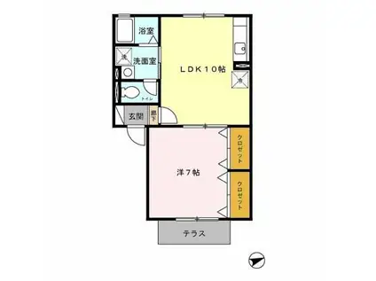 カメリアIII(1LDK/1階)の間取り写真