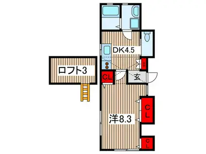 エスポワール・シャンブル(1DK/1階)の間取り写真