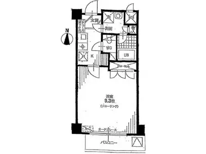 サンライズ国立(1K/3階)の間取り写真
