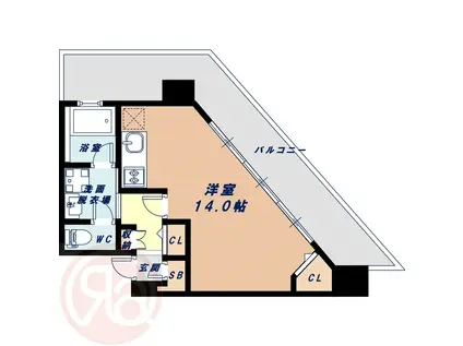 セルン新町(ワンルーム/7階)の間取り写真