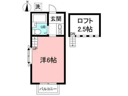 シャトーユキ(ワンルーム/1階)の間取り写真