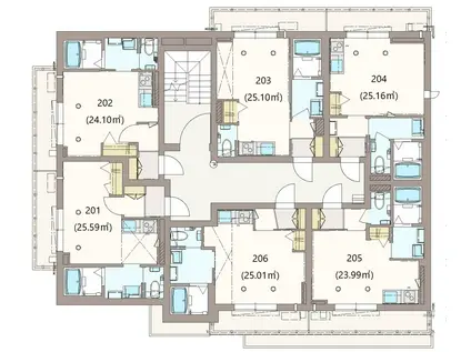 YS PRECIOUSIX(ワンルーム/2階)の間取り写真