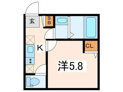 FAN CREST(1K/1階)の間取り写真