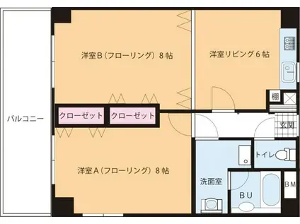 セレッソフローラ(2LDK/2階)の間取り写真