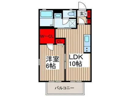 ミラージュ(1LDK/2階)の間取り写真