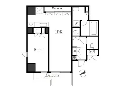 ジオ四谷三栄町(1LDK/3階)の間取り写真