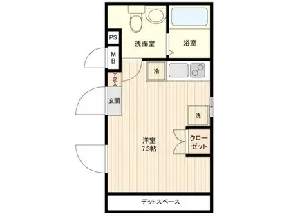 LIVEFLAT中野鷺宮(ワンルーム/5階)の間取り写真