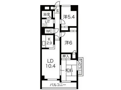 日本泉ビル(3LDK/4階)の間取り写真