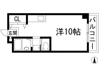 メゾンイン宝塚(ワンルーム/4階)の間取り写真