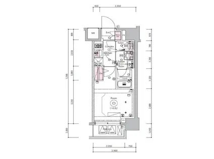 シーフォルム阪東橋(1K/7階)の間取り写真