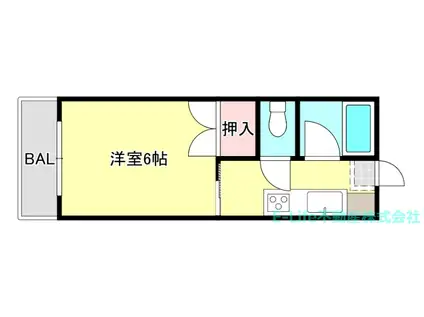 レモンハウス黒髪(1K/2階)の間取り写真
