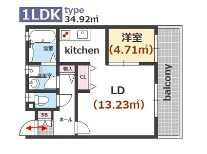DIJやまね(1LDK/2階)の間取り写真