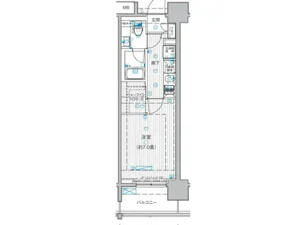 ル・リオン豊洲ウォーターフロント(1K/8階)の間取り写真