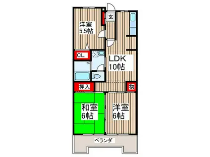 サンモールヒル(3LDK/5階)の間取り写真