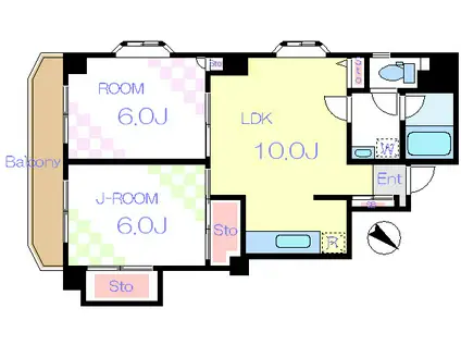 グリーンヒル文京(2LDK/9階)の間取り写真