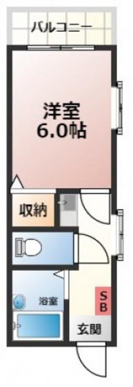 クレスト古市橋(1K/5階)の間取り写真