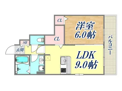 セジュール六甲道(1LDK/3階)の間取り写真