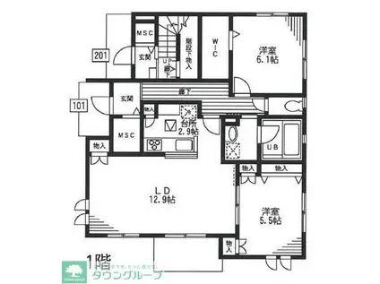 TF上鷺宮(2LDK/1階)の間取り写真