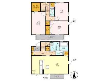 ステラI(3LDK/1階)の間取り写真