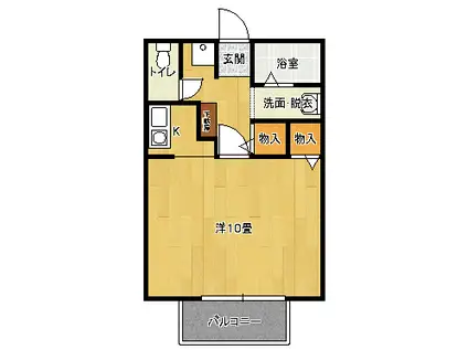 ドミールSEKI(1K/2階)の間取り写真