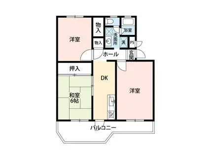 入間ビレッジ3号棟(3DK/1階)の間取り写真