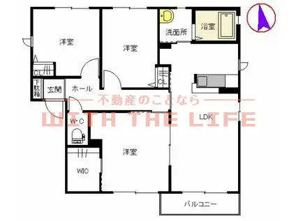 シャーメゾン小森野(3LDK/2階)の間取り写真