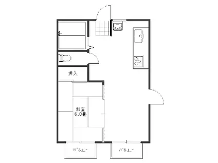 メゾン藤生(1LDK/1階)の間取り写真