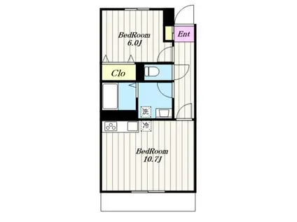 ソレアード(1LDK/1階)の間取り写真