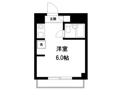 大朝コーポ(ワンルーム/3階)の間取り写真