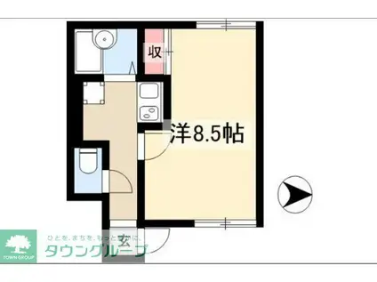 アビテ池下(1K/1階)の間取り写真