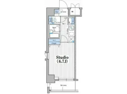 ガーラ・シティ深川扇橋(1K/8階)の間取り写真